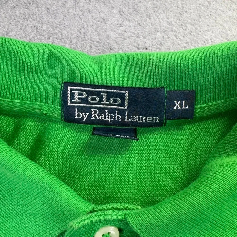 Polo Ralph Lauren Pique‎ Short Sleeve Polo Men's Size XL Green Purple Pony Joker